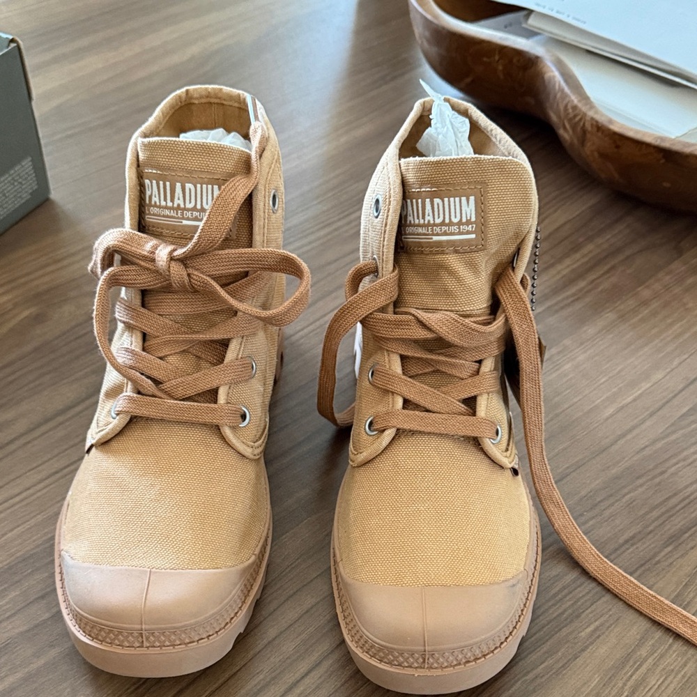 Palladium Beige Canvas High-Tops